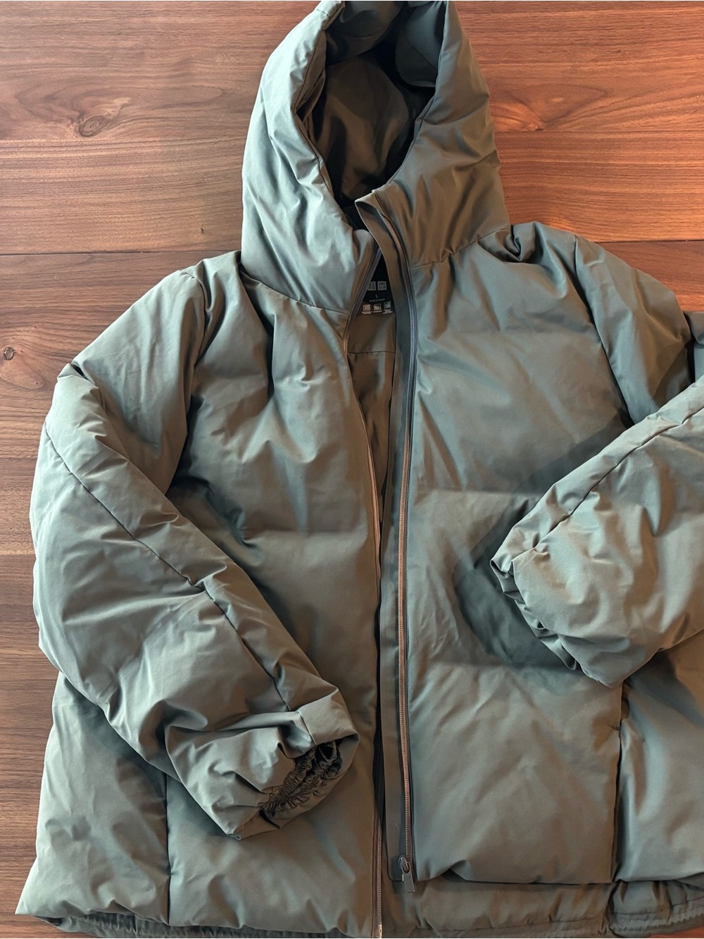 Uniqlo Women’s Seamless Down Parka In Dark Green Size L